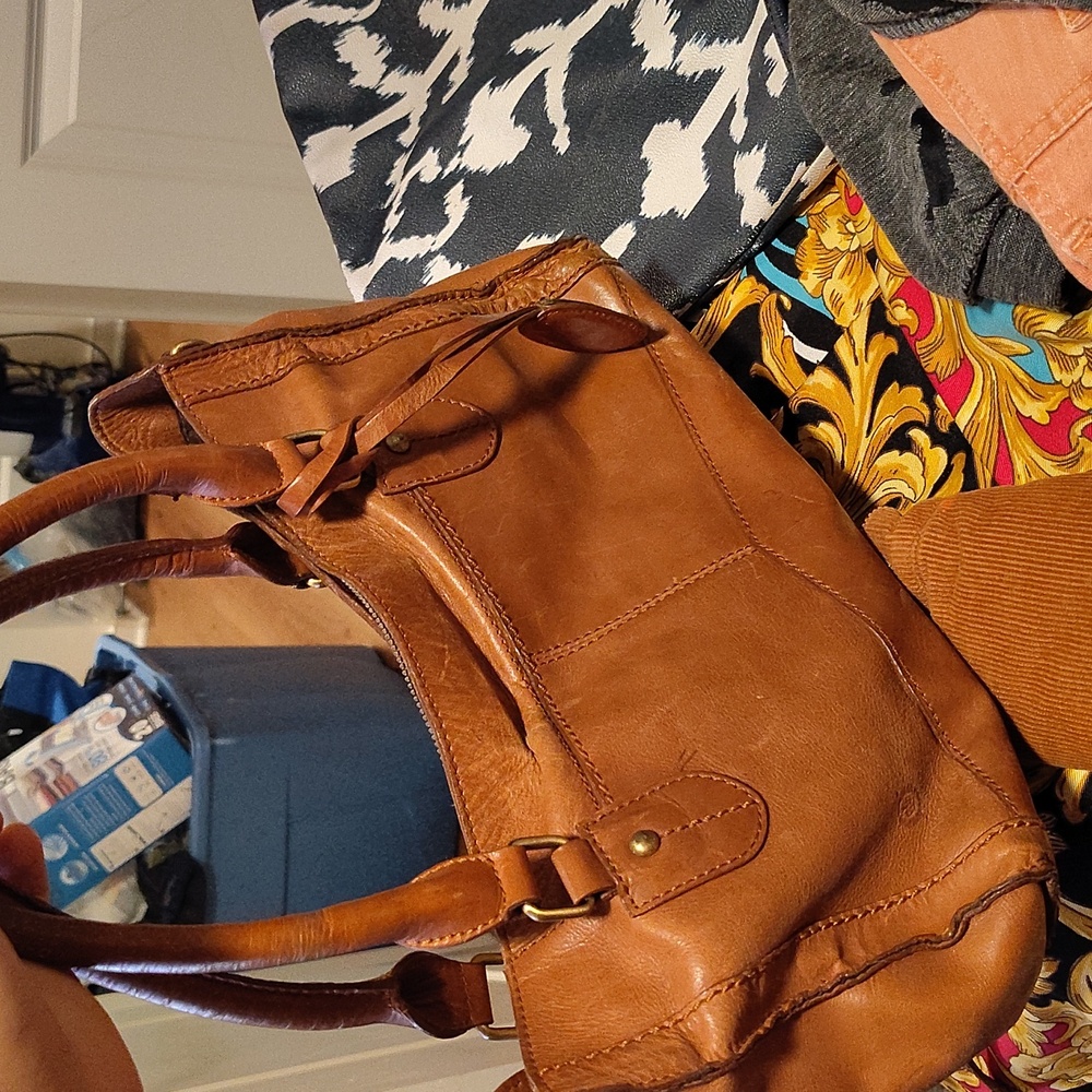 Brown leather bag
